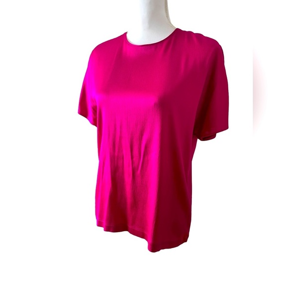 Gloria Sachs fushia pink silky blouse top- size 6 - vintage 90’s office wear - Picture 2 of 8